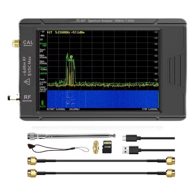 Signal Generator Spectrum Analyzer - ZS-406/ZS-407 เครื่องวิเคราะห์สเปกตรัมแบบพกพาหน้าจอ 4 นิ้ว 100k-7.3GHz เครื่องกำเนิดสัญญาณ