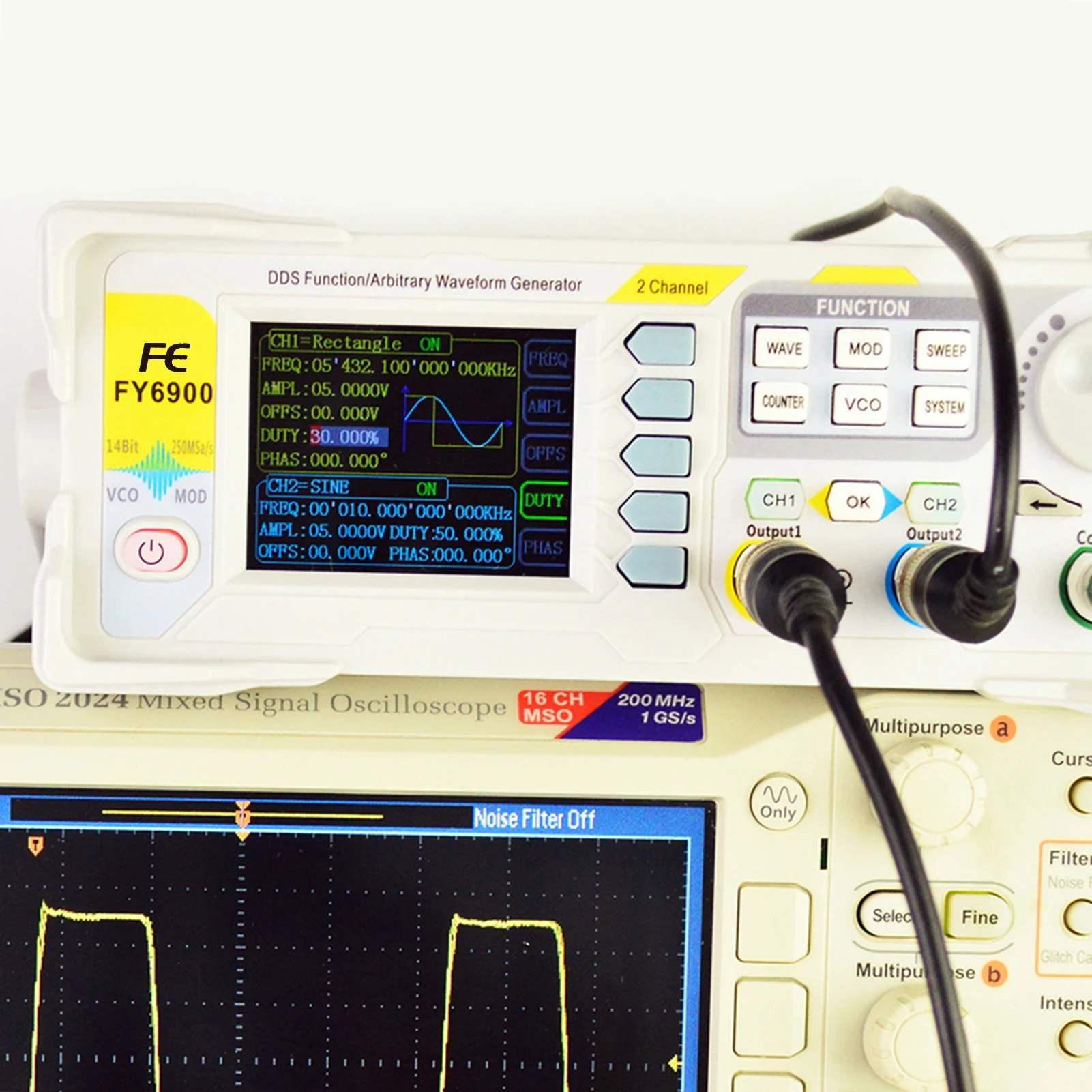Function Arbitrary Waveform Generator - เครื่องกำเนิดสัญญาณรูปคลื่น รุ่น FY6900 100MHz เครื่องกำเนิดสัญญาณฟังก์ชัน DDS