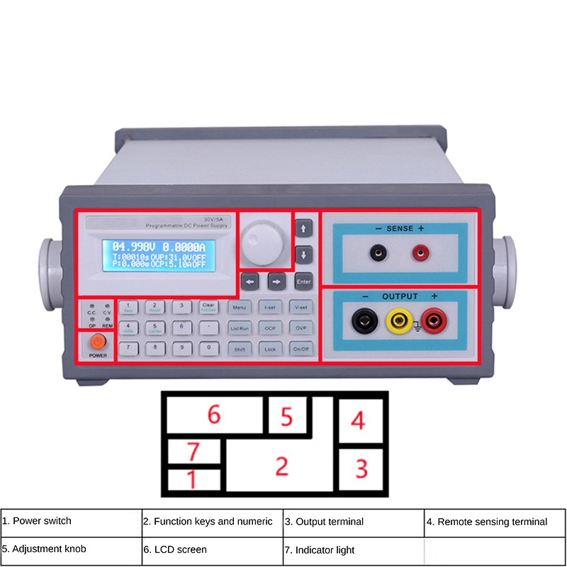 Linear Lab Power Supply Adjustable - แหล่งจ่ายไฟกระแสตรงแบบปรับค่าได้ พร้อมตัวควบคุมแรงดันไฟฟ้าเชิงเส้น ความแม่นยำสูง จอแสดงผล 6 หลัก