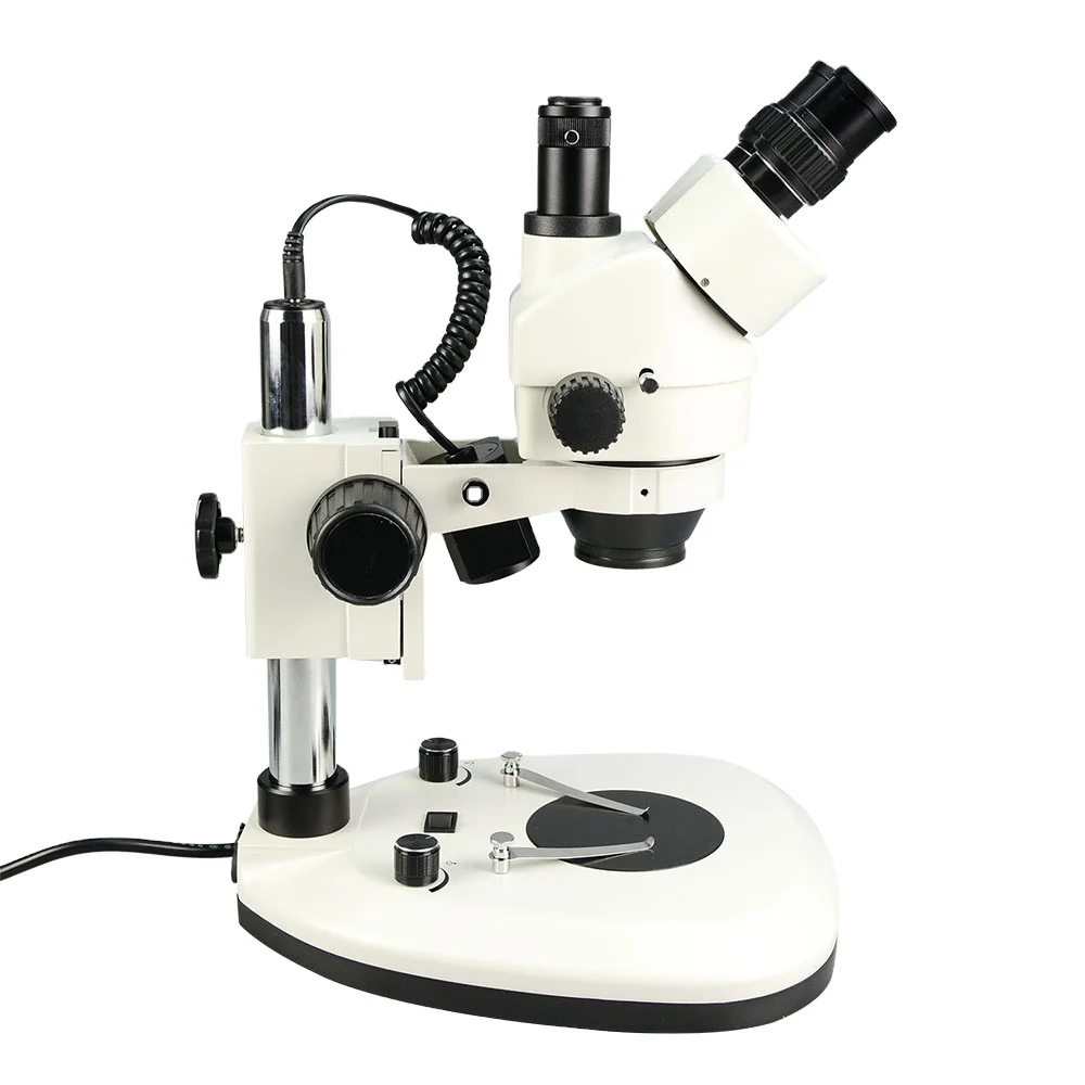 Stereo Trinocular Microscope Pcb - กล้องจุลทรรศน์อุตสาหกรรมแบบสามตา กำลังขยาย 7x-45x, กล้องจุลทรรศน์สเตอริโอซูมสำหรับตรวจสอบแผงวงจรอิเล็กทรอนิกส์
