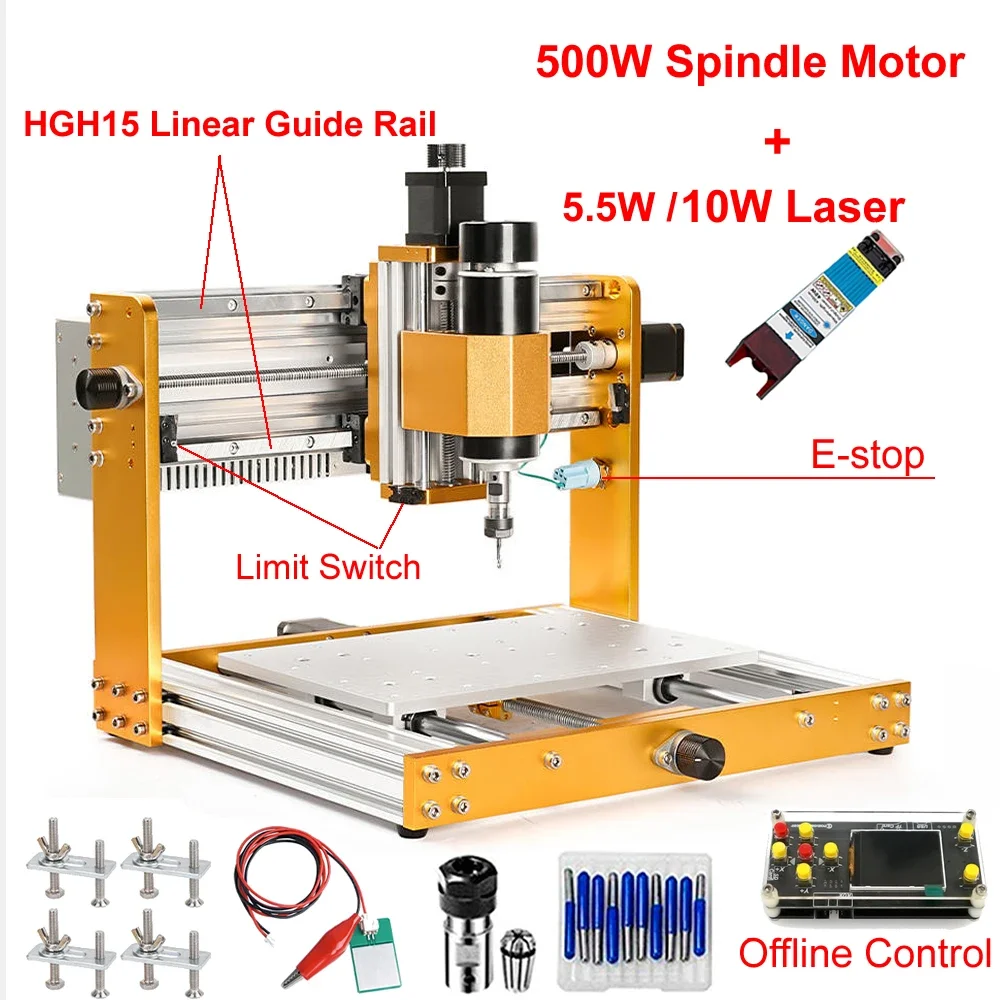 Mini Laser Engraver Cnc Router - รางนำทางแบบเส้นตรง เครื่องแกะสลัก CNC ขนาดเล็ก รุ่น 3018