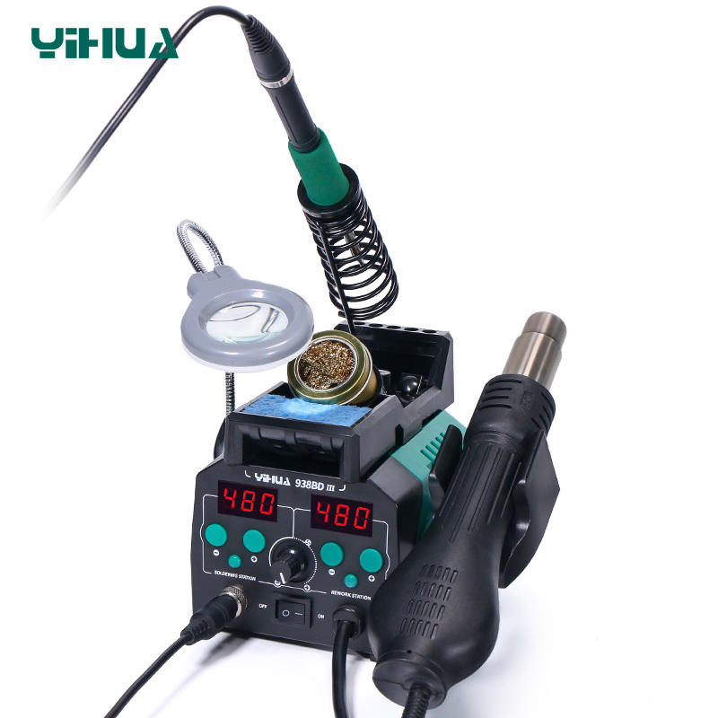 YIHUA 938BD-III 775W 2 in 1 สถ - Hot Air Rework Station T12 บทวิจารณ์และราคา