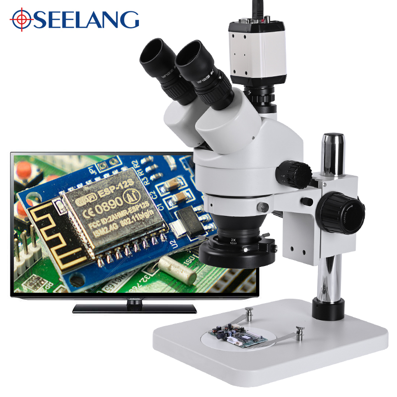 กล้องจุลทรรศน์สเตอริโอเกรดอุตส - Stereo Trinocular Microscope Pcb บทวิจารณ์และราคา