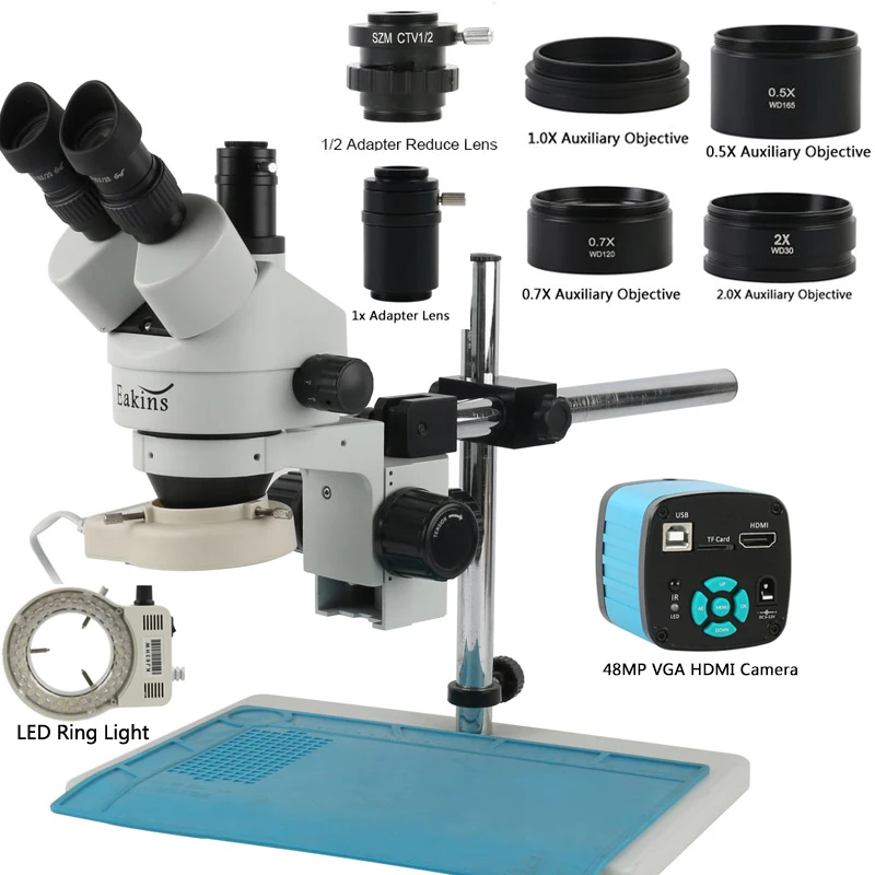 48MP 4K HDMI USB Video C Mount - Stereo Trinocular Microscope Pcb บทวิจารณ์และราคา