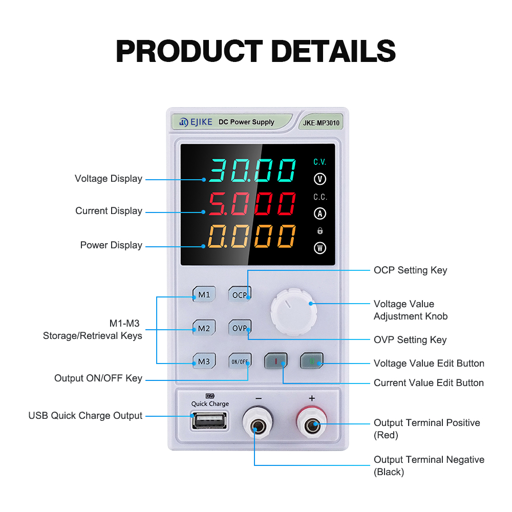 EJIKE แหล่งจ่ายไฟ DC 300W ปรับ - Programmable Dc Power Supply 30V 10A บทวิจารณ์และราคา